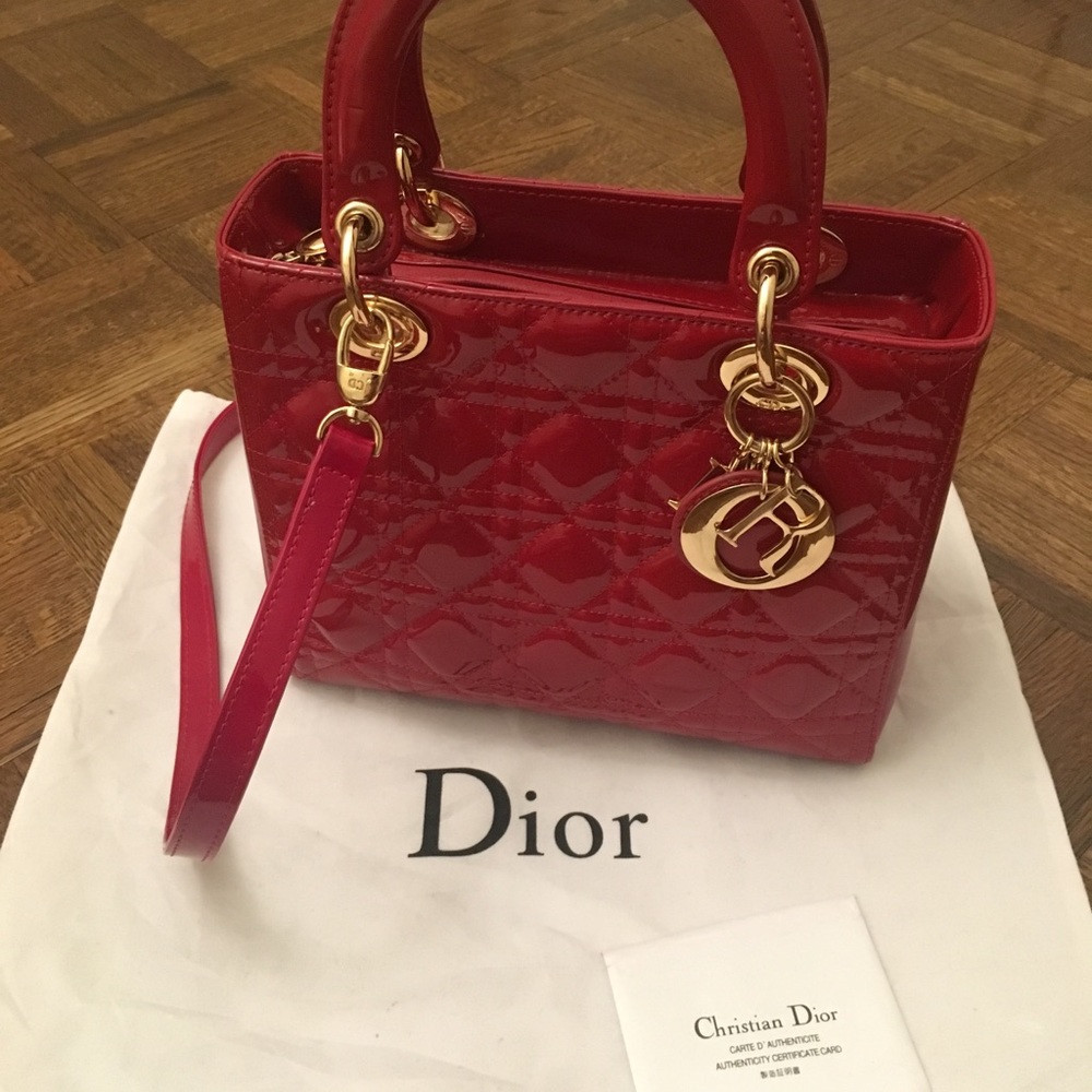 Lady Dior leather shoulder bag